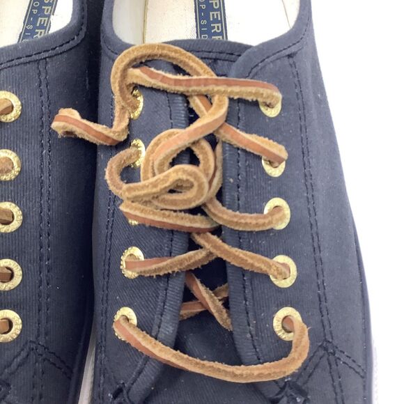 Sperry Top Sider Seacoast Canvas Slip On Shoes Sneakers Women Sz 7.5 Navy‎ Blue - Picture 15 of 16